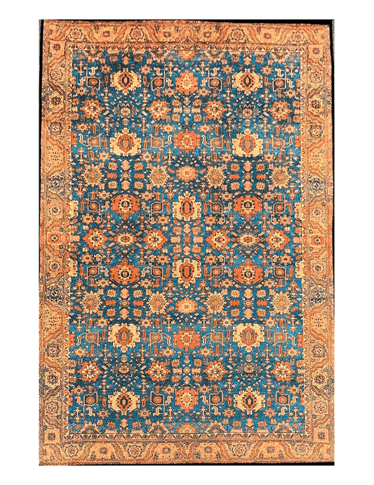4 X 6 Mohal floral Machine Washable Area Rug