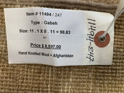 9X11 Modern Natural Wool Color Handmade Rug # 11494