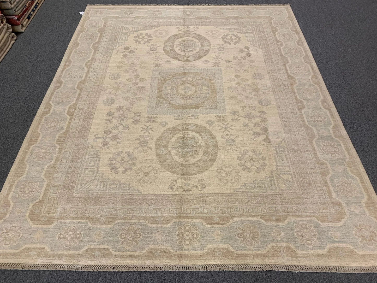 8X10 Oushak Soft Gray/Ivory Handmade Wool Rug # 11442