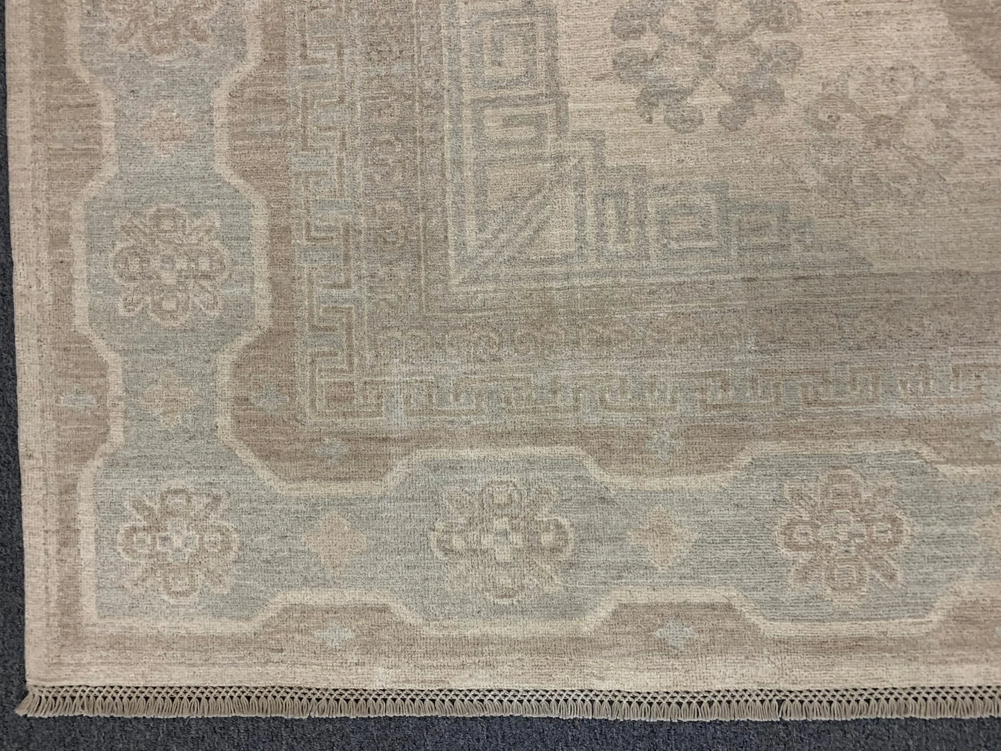 8X10 Oushak Soft Gray/Ivory Handmade Wool Rug # 11442