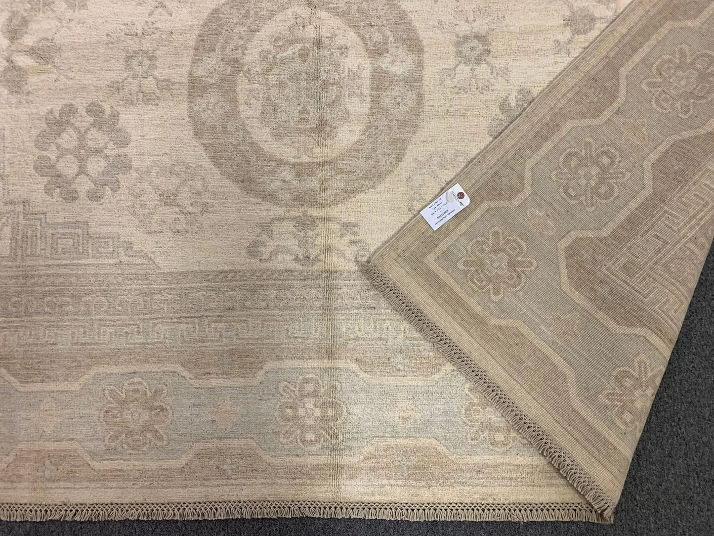 8X10 Oushak Soft Gray/Ivory Handmade Wool Rug # 11442