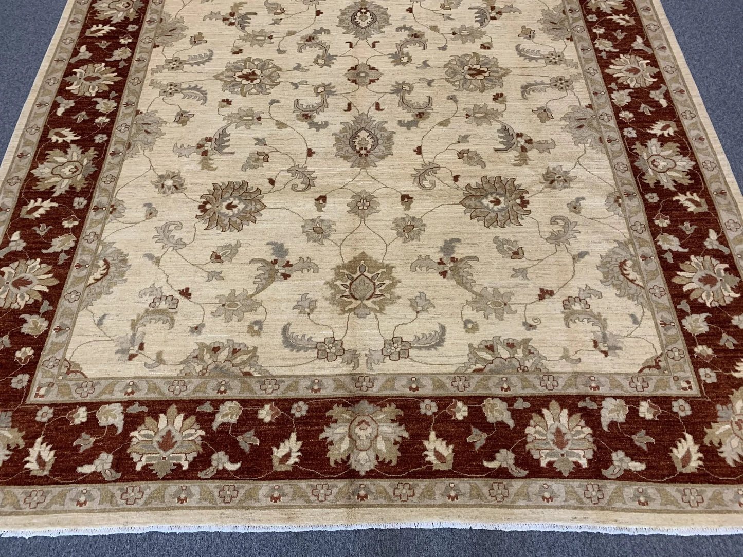 Beige/Rust 9X12 Ziegler Handmade Wool Rug # 7965