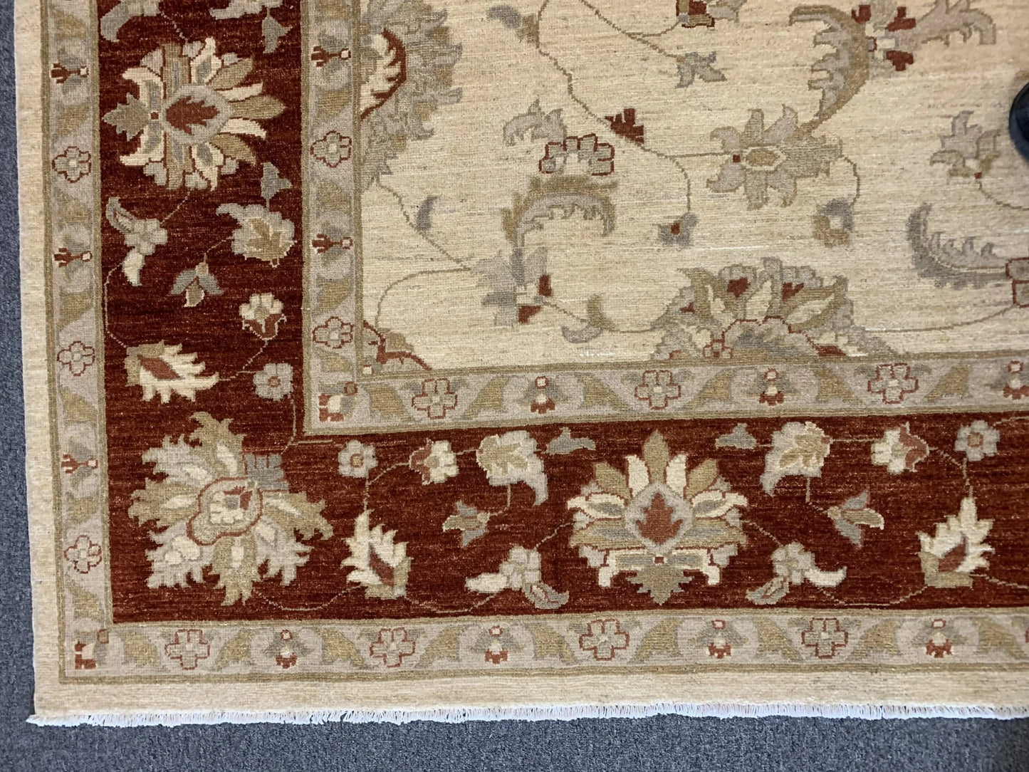Beige/Rust 9X12 Ziegler Handmade Wool Rug # 7965
