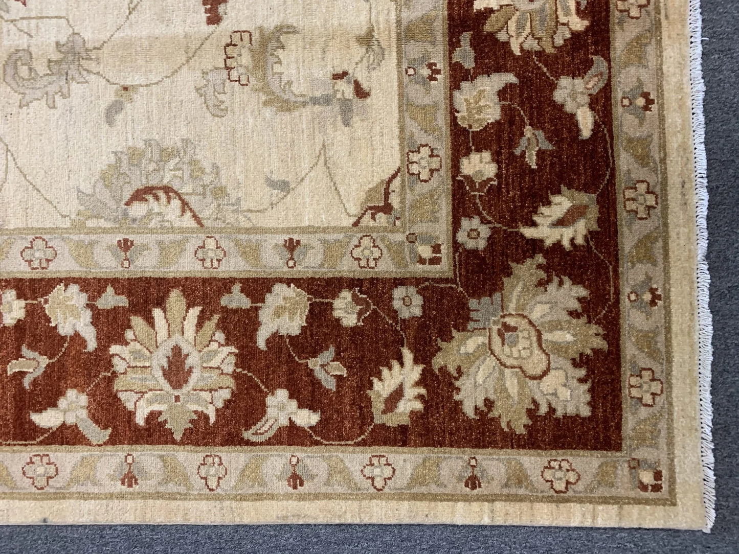 Beige/Rust 9X12 Ziegler Handmade Wool Rug # 7965