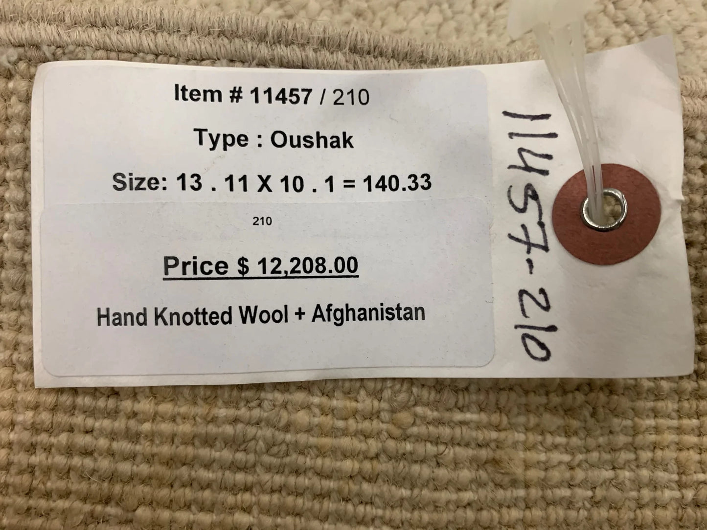 10X14 Oushak White Wash Handmade Wool Rug # 11457