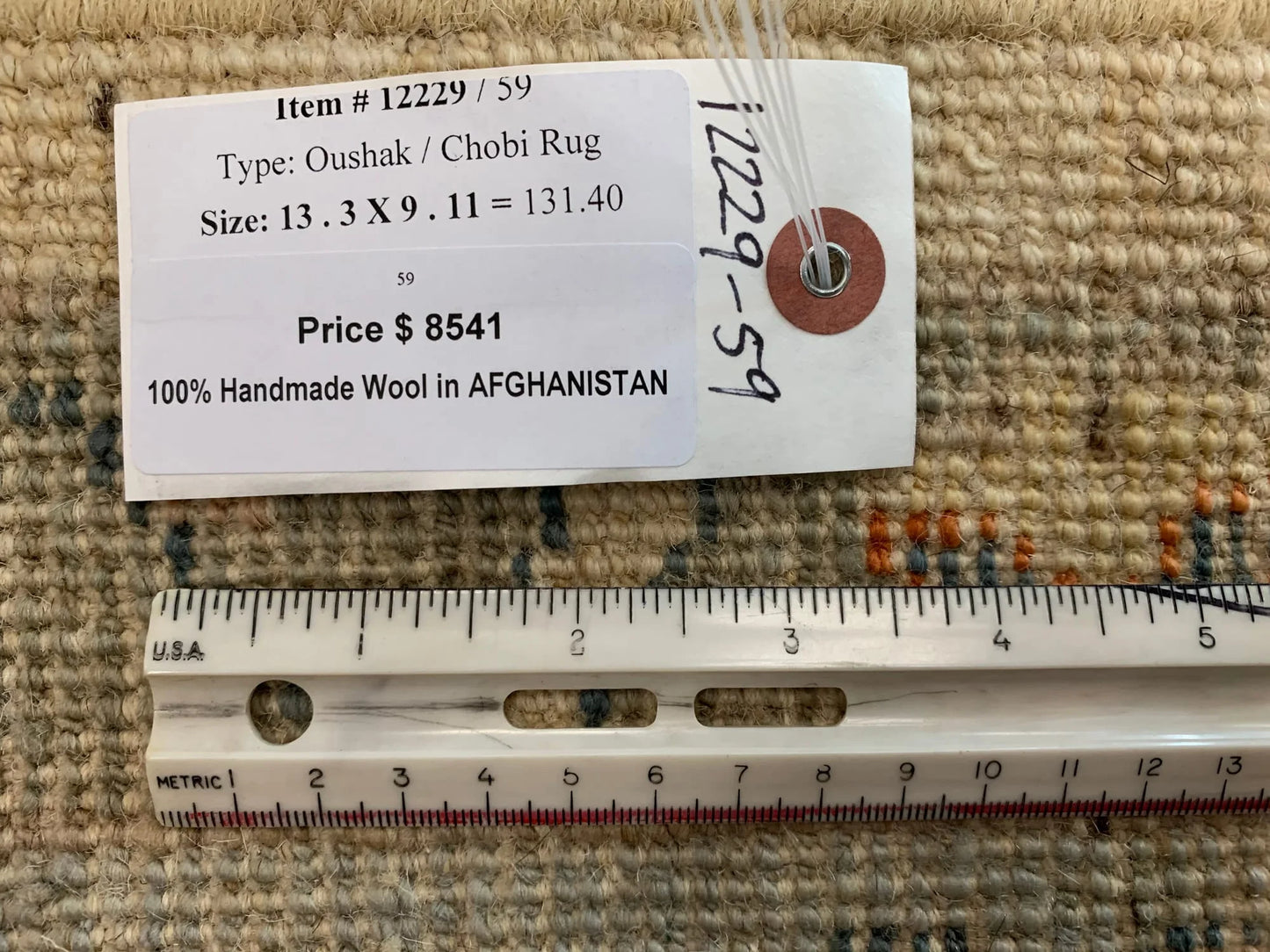 Oushak Ivory/Gray 10X14 Handmade Wool Rug # 12229