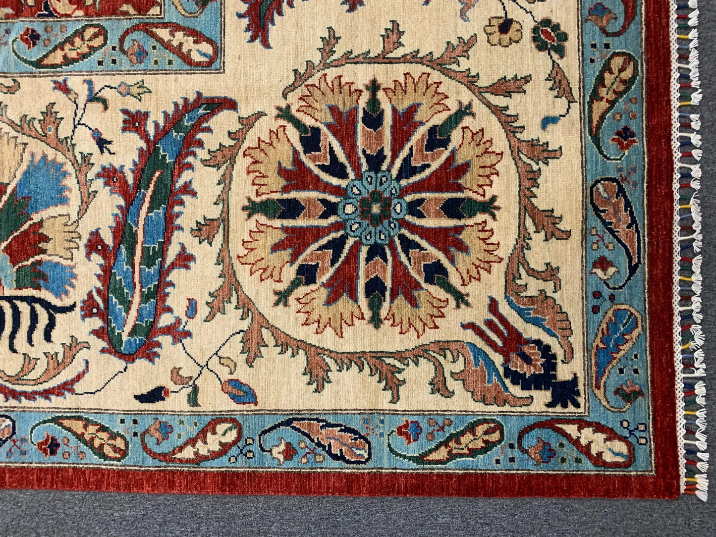 Mahal Floral 10X14 Handmade Wool Rug # 11255