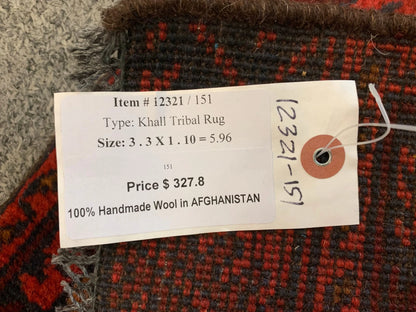 2 X 3 Khall Tribal Handmade Wool Rug # 12321