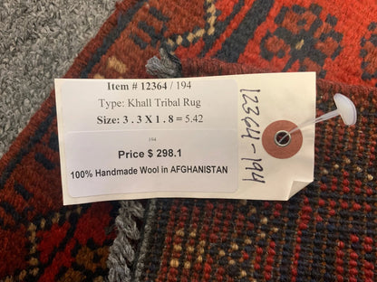 2 X 3 Khall Tribal Handmade Wool Rug # 12364