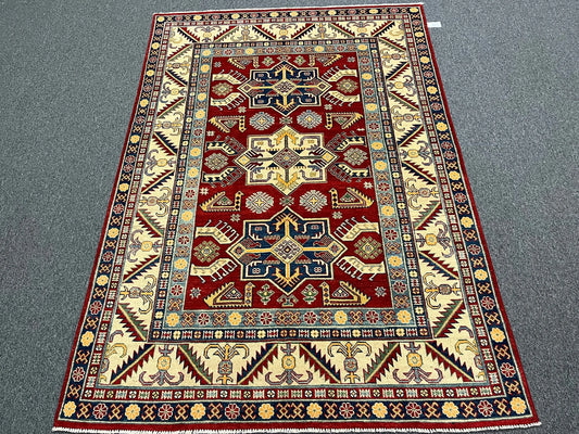 Kazak Red 6X8 Handmade Wool Rug # 12515