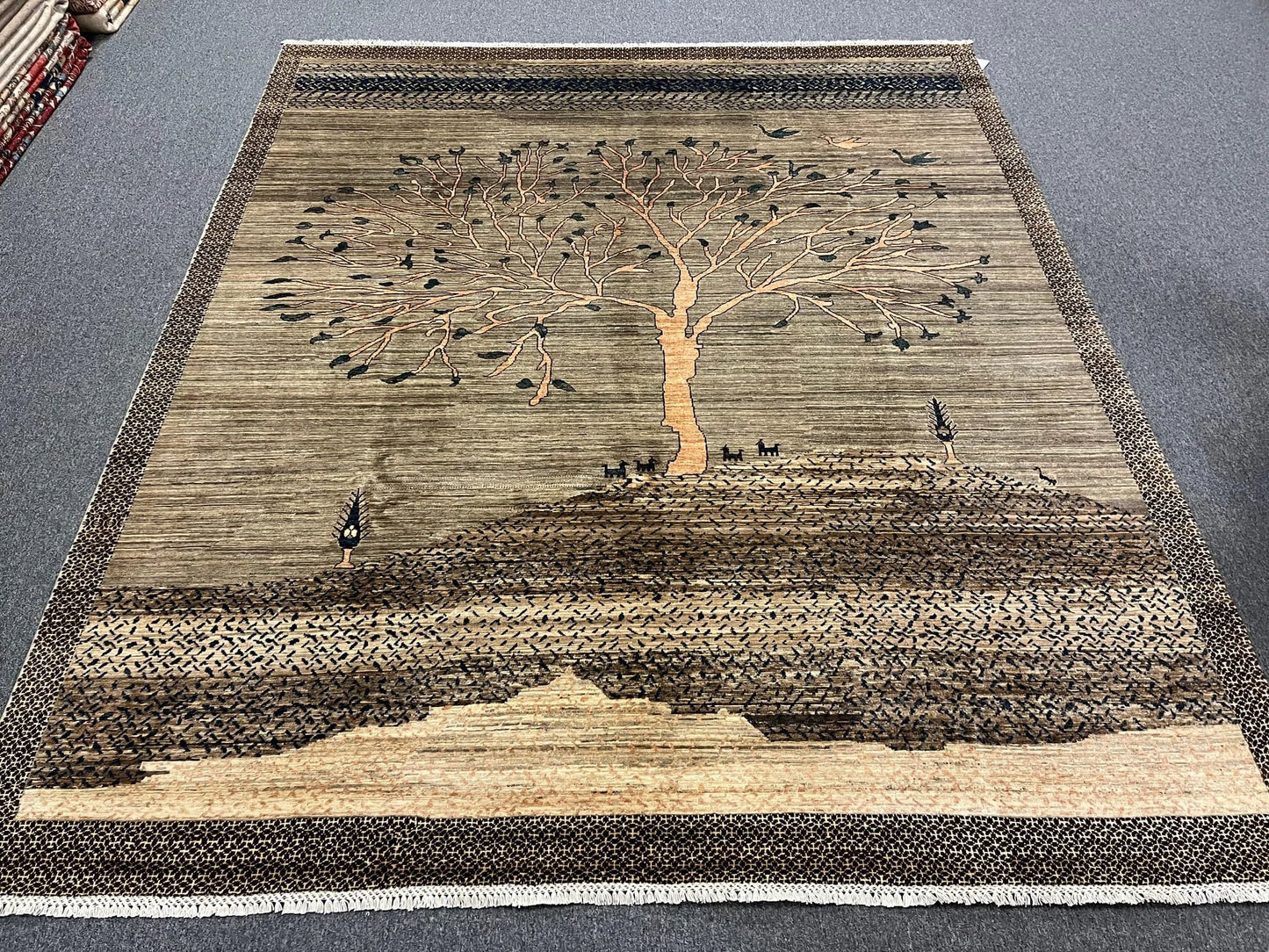 8X10 Gabbeh tribal landscape design Handmade Wool Rug # 12817