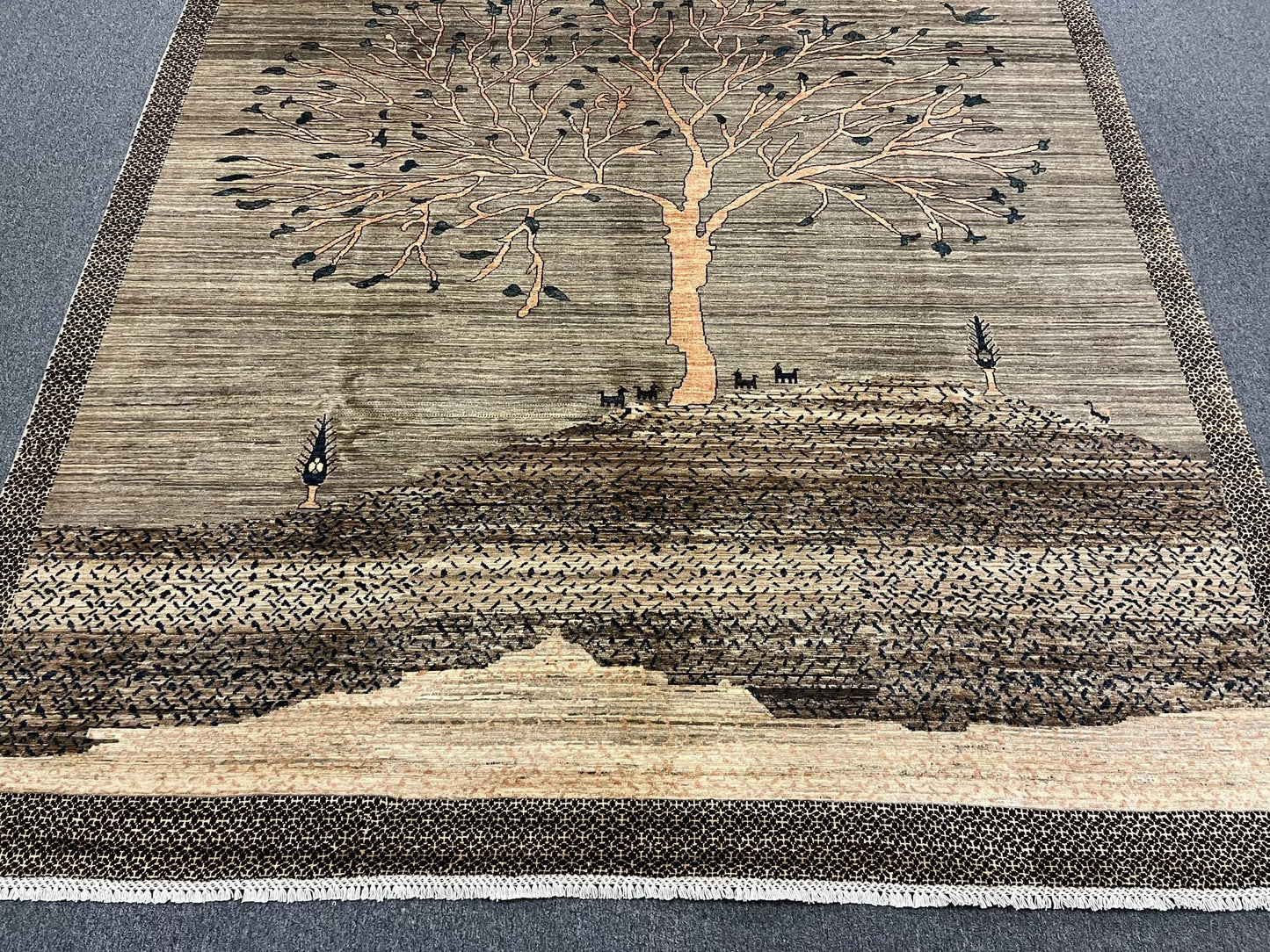 8X10 Gabbeh tribal landscape design Handmade Wool Rug # 12817