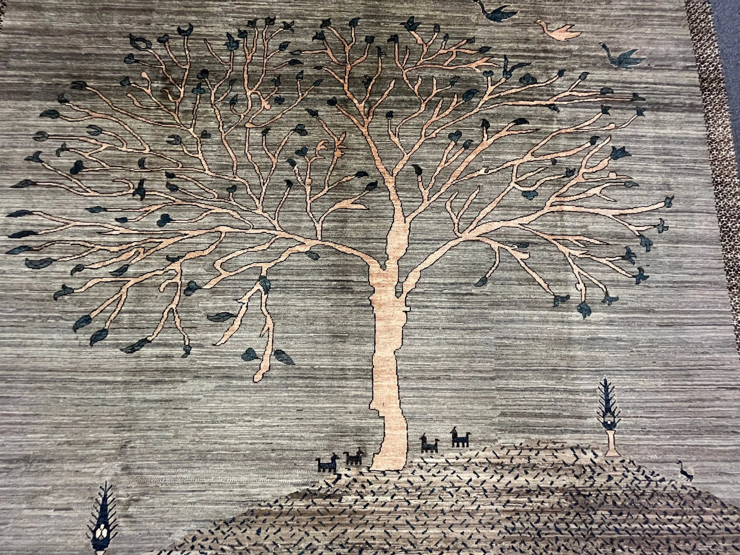 8X10 Gabbeh tribal landscape design Handmade Wool Rug # 12817