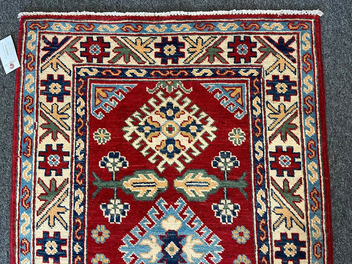 Kazak Red 3X4 Handmade Wool Rug # 12583