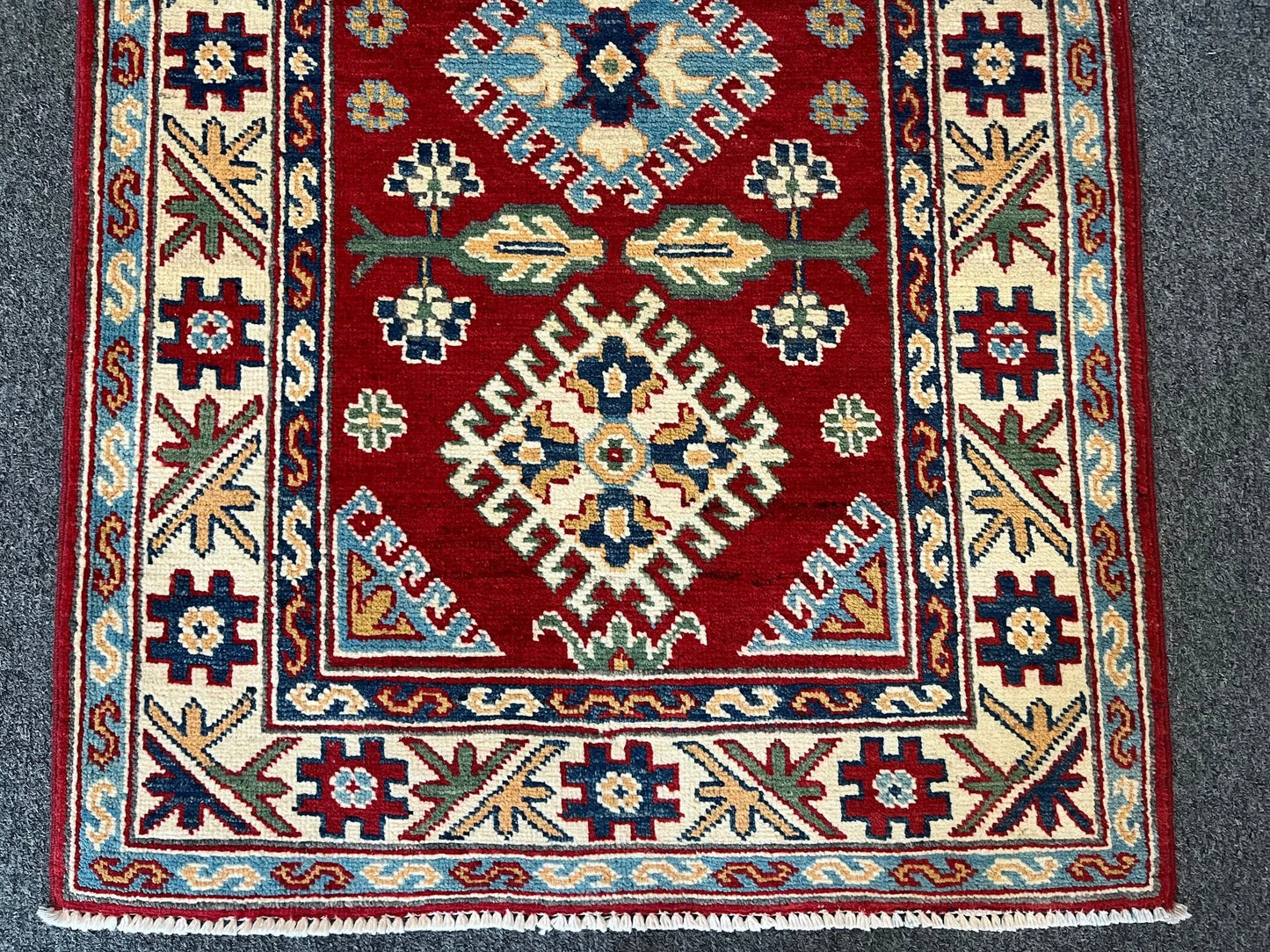 Kazak Red 3X4 Handmade Wool Rug # 12583