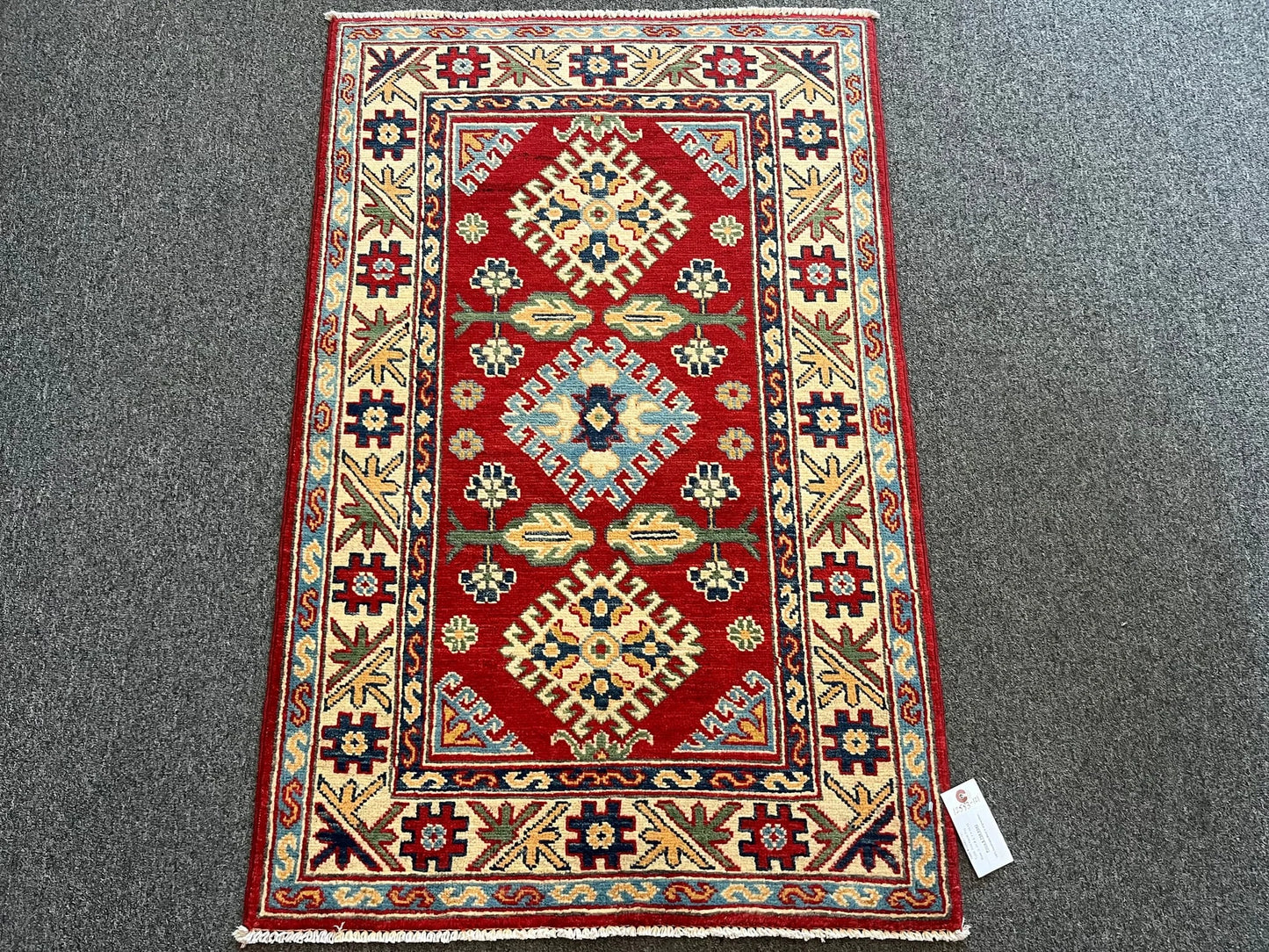 Kazak Red 3X4 Handmade Wool Rug # 12583