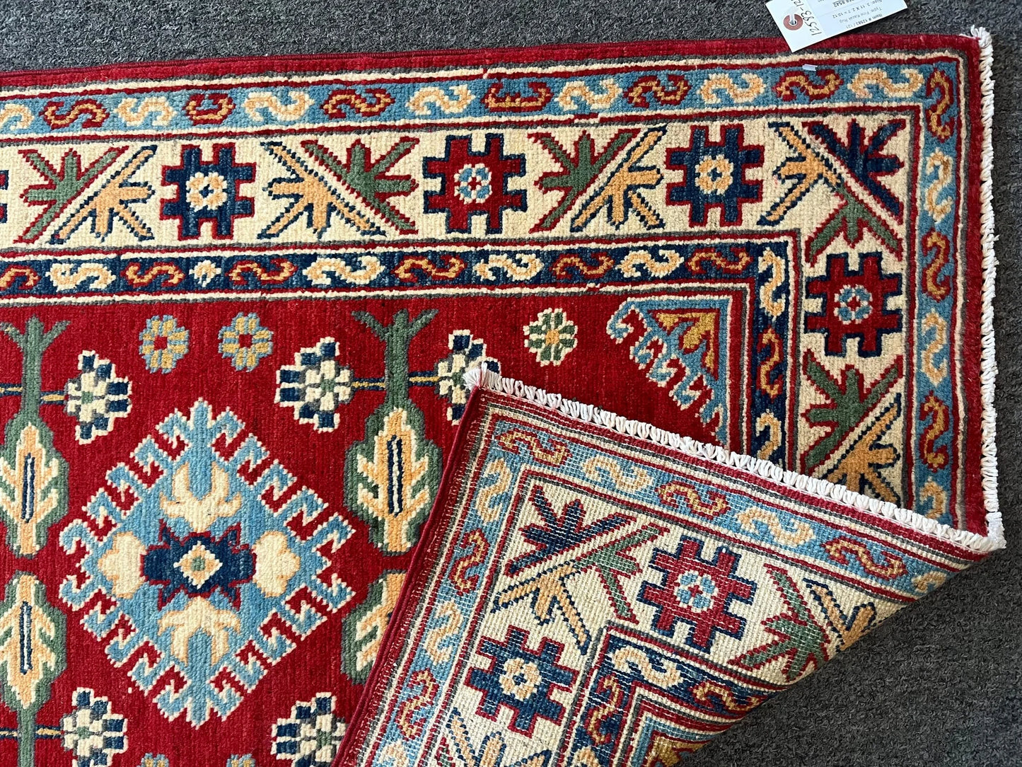 Kazak Red 3X4 Handmade Wool Rug # 12583