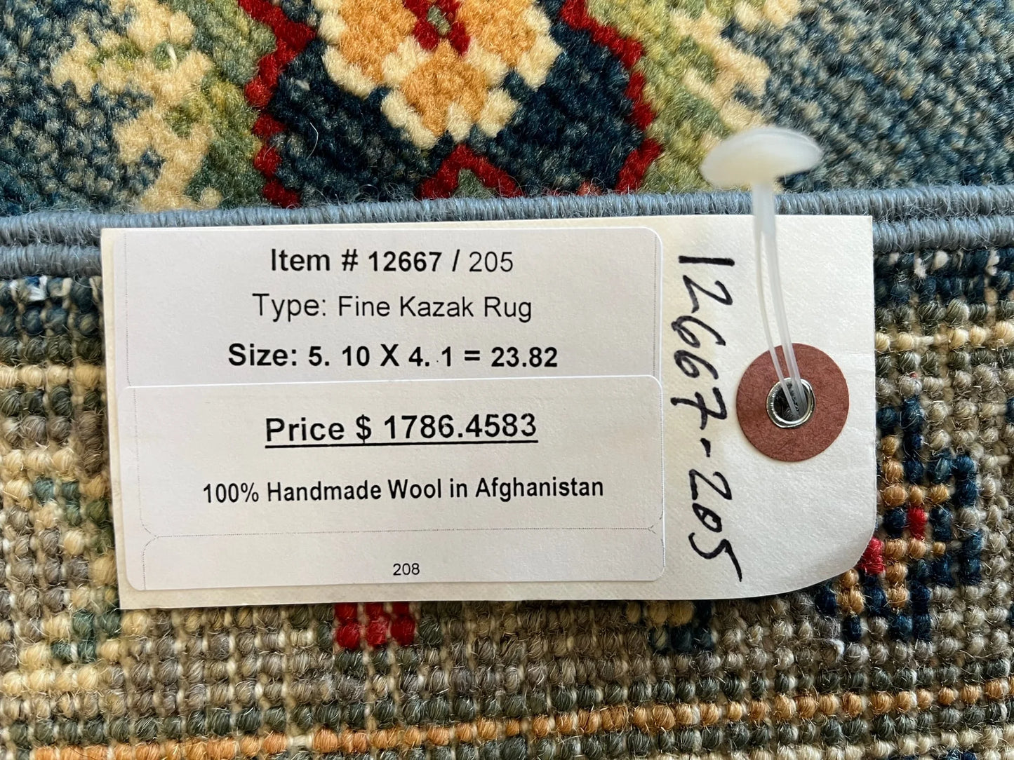 4′ X 6′ Kazak Handmade Wool Rug # 12667