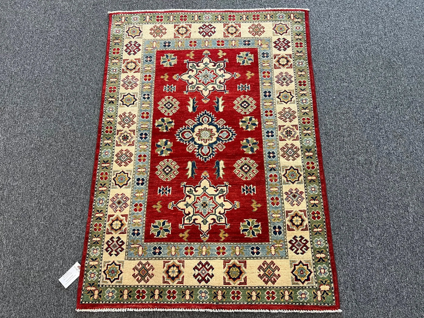 Kazak Red 3X5 Handmade Wool Rug # 12548
