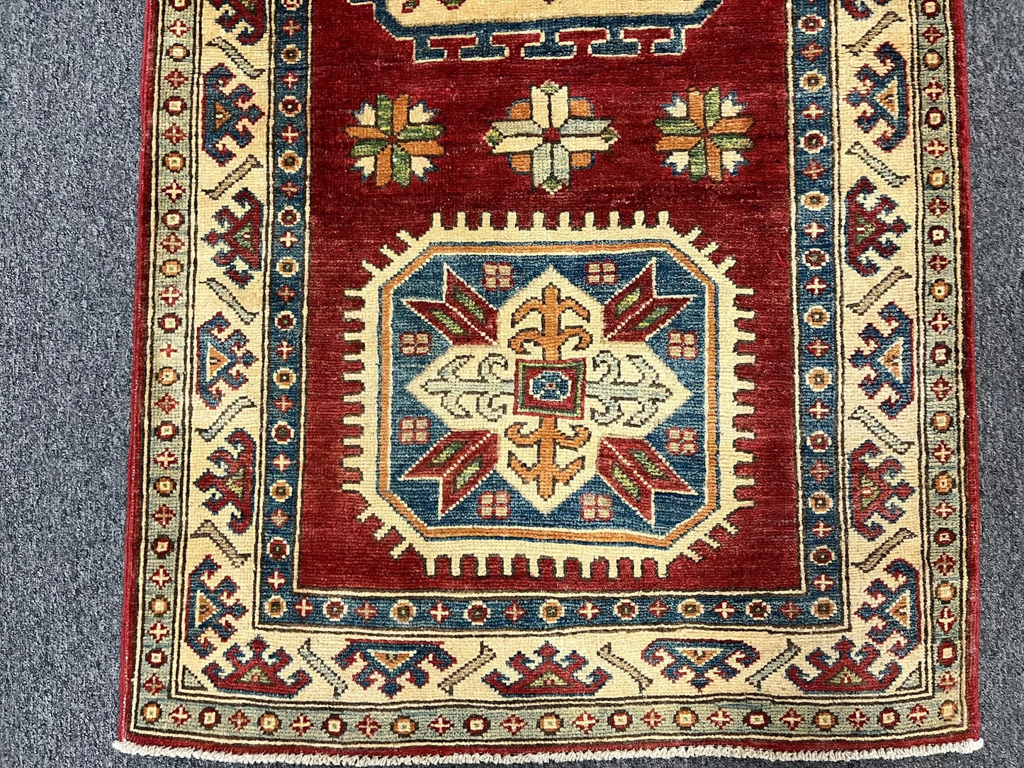 Kazak 2' 9"X10'Handmade Wool Runner Rug # 9913