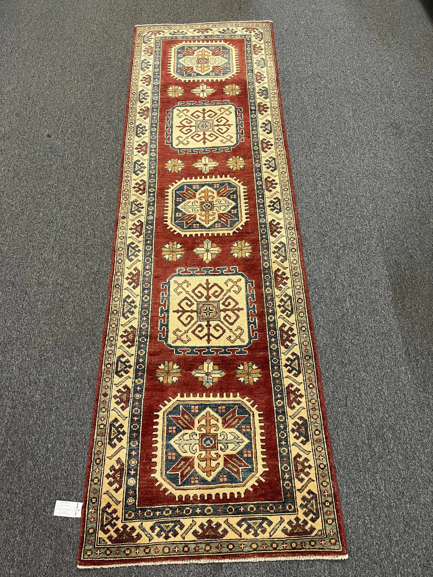 Kazak 2' 9"X10'Handmade Wool Runner Rug # 9913