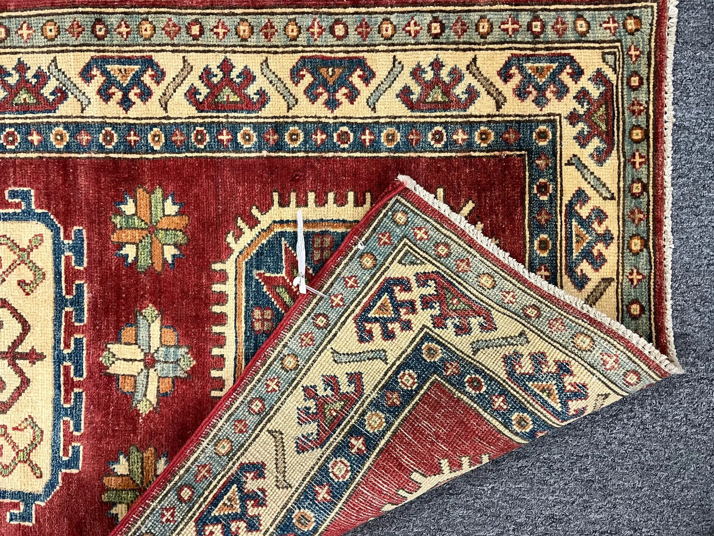 Kazak 2' 9"X10'Handmade Wool Runner Rug # 9913
