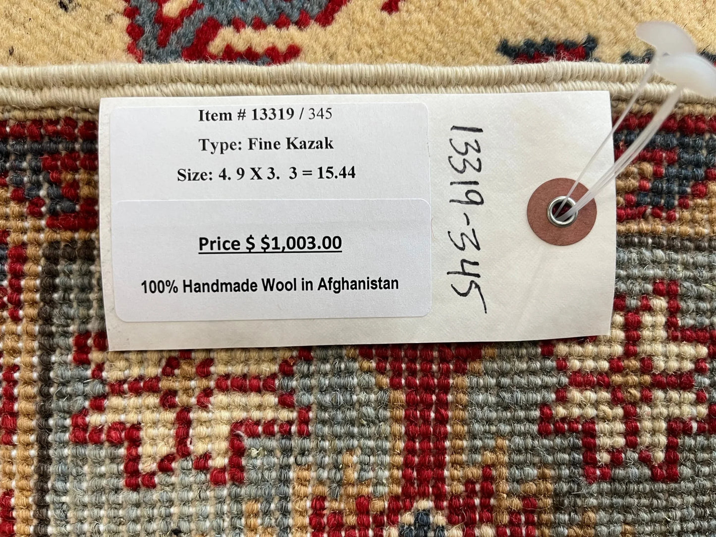 Kazak Geometric 3X5 Handmade Wool Rug # 13319