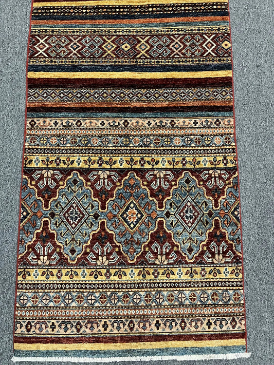2' 7"X10' Tribal Khorjin Handmade Wool Runner Rug # 13218