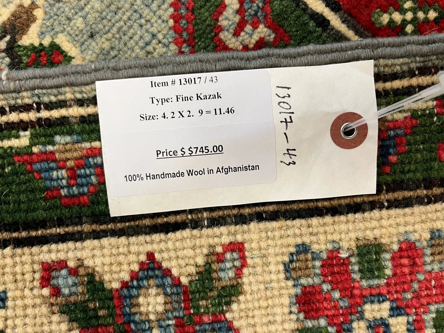 Kazak Multicolor 3X4 Handmade Wool Rug # 13017