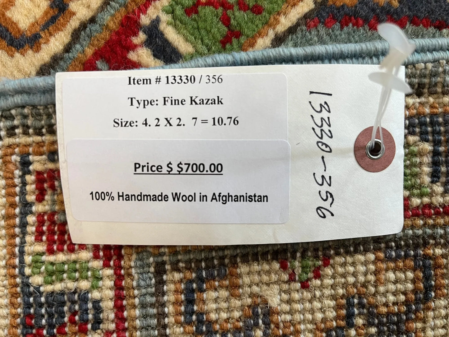 Kazak Multicolor 3X4 Handmade Wool Rug # 13330