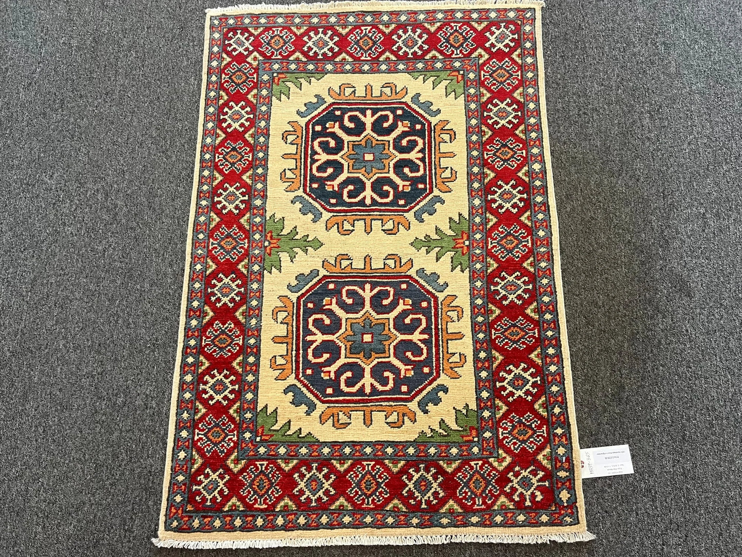 Kazak Multicolor 3X4 Handmade Wool Rug # 13339