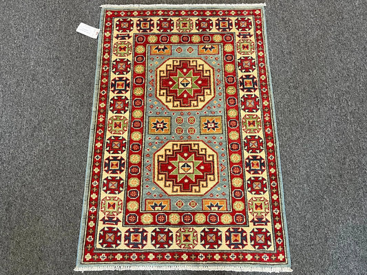 Kazak Multicolor 3X4 Handmade Wool Rug # 13332