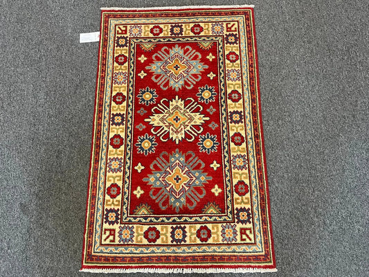 Kazak Red 3X4 Handmade Wool Rug # 13296