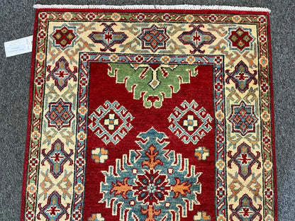 Geometric Kazak Multicolor 3X4 Handmade Wool Rug # 13302