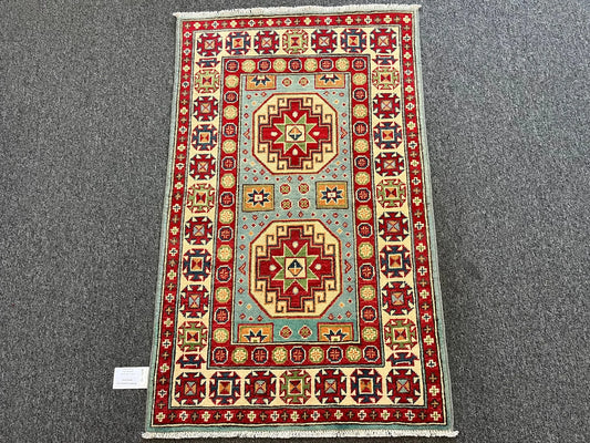 Kazak Multicolor 3X4 Handmade Wool Rug # 13030