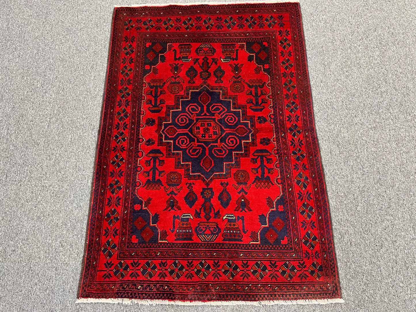 Khal Mohammadi Red Area Rug 3X5 Handmade Wool # 13489