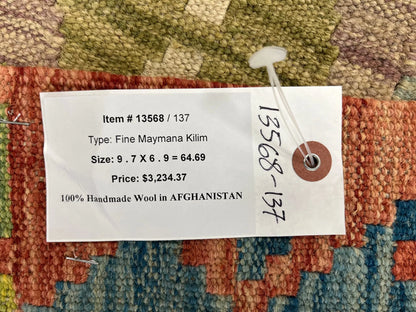 Flatweave Reversible 7X10 Kilim Multicolor Wool Rug # 13568