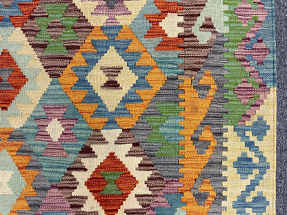 Kilim Flatweave 7X10 Reversible Multicolor Wool Rug # 13573
