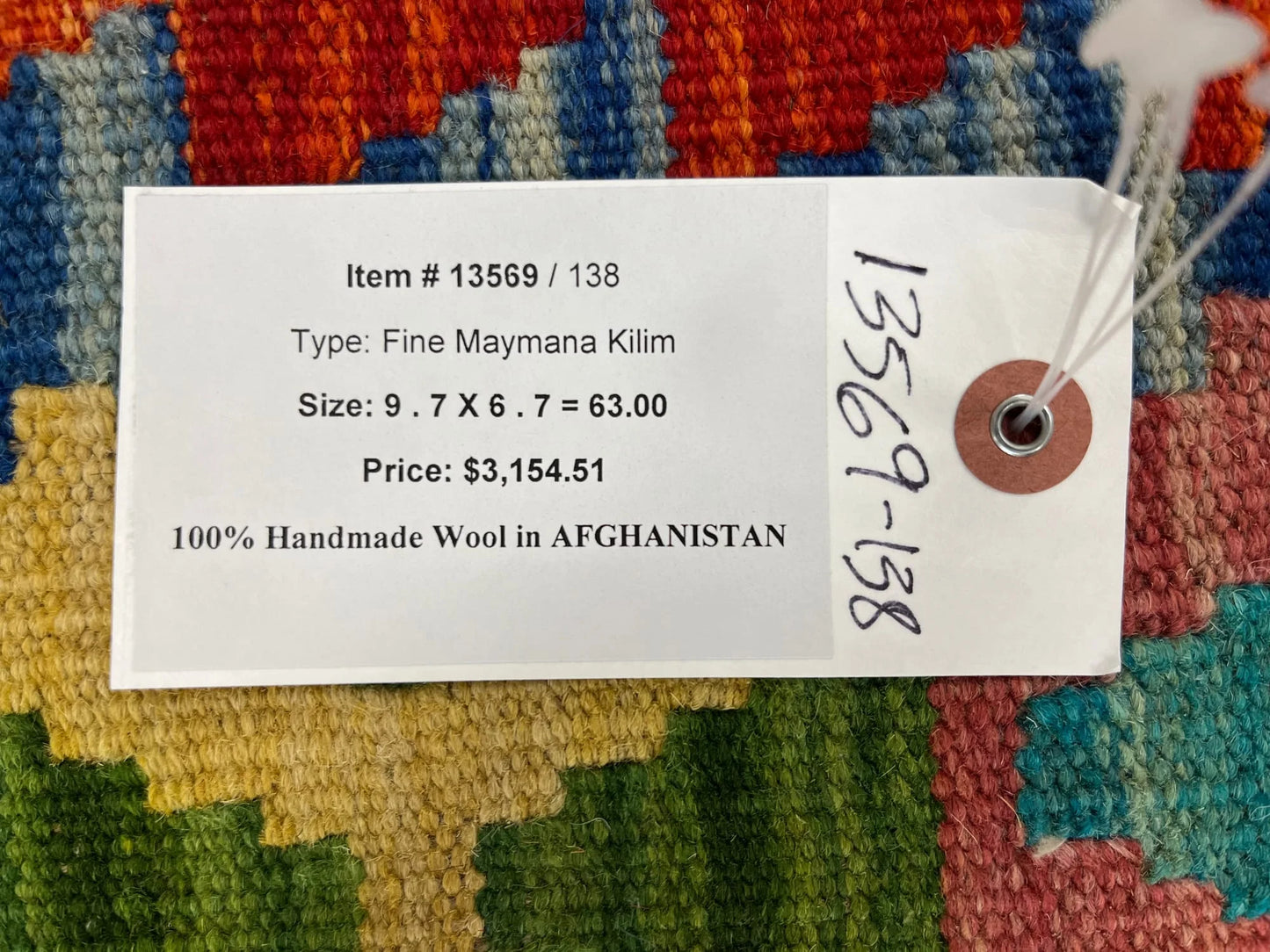 Flatweave 7X10 Kilim Reversible Multicolor Wool Rug # 13569