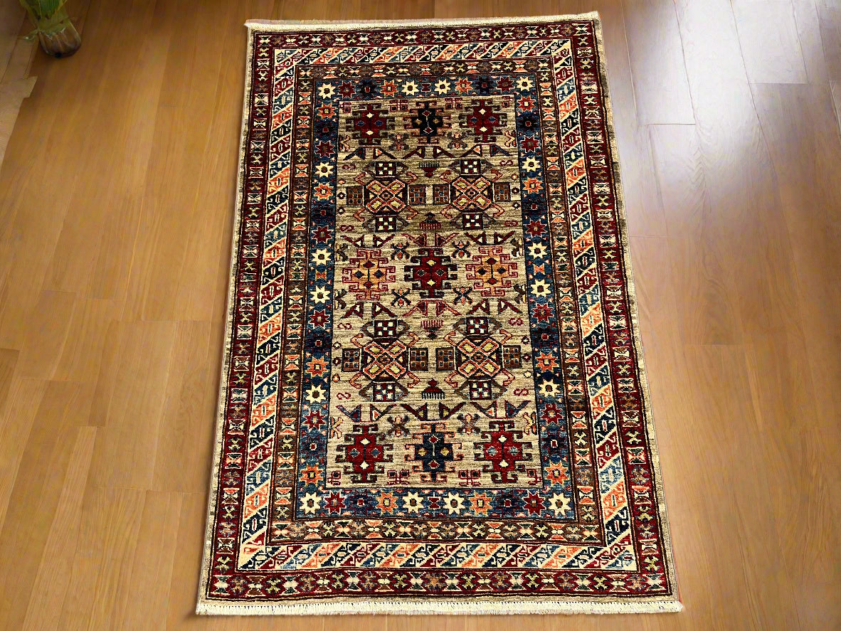 Super Kazak 3X5 Handmade Wool Rug # 14576