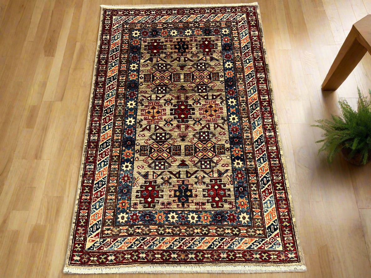 Super Kazak 3X5 Handmade Wool Rug # 14576