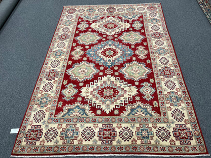 Kazak Red 7X10 Handmade Wool Rug # 13710