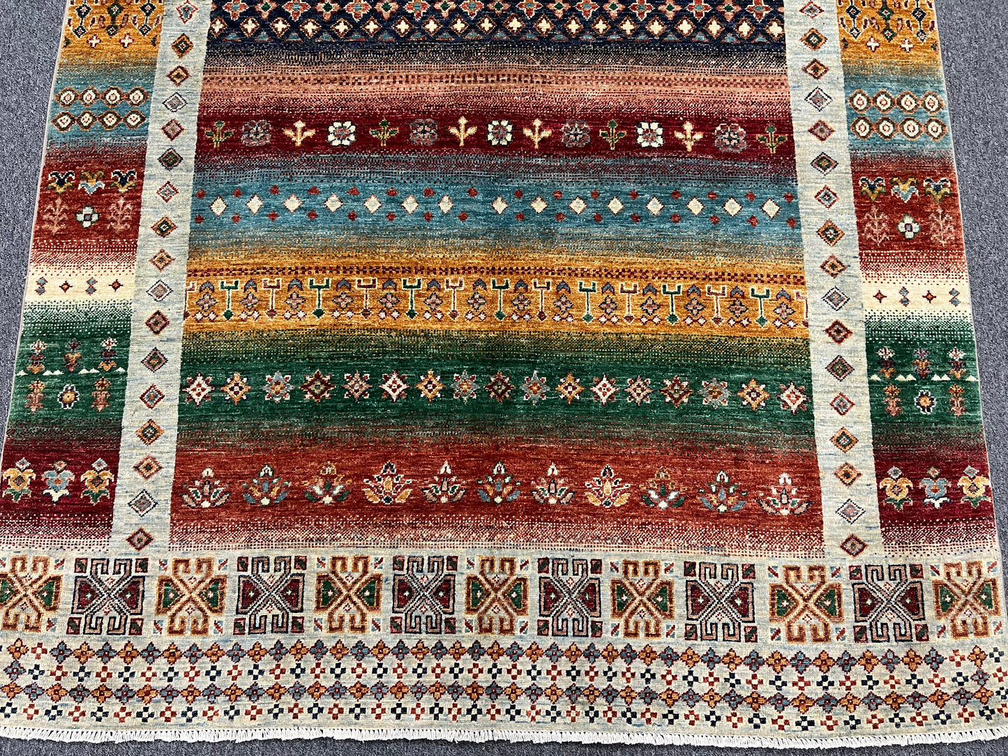 Khorjin Tribal Gabbeh 6X8 Handmade Wool Rug # 14047