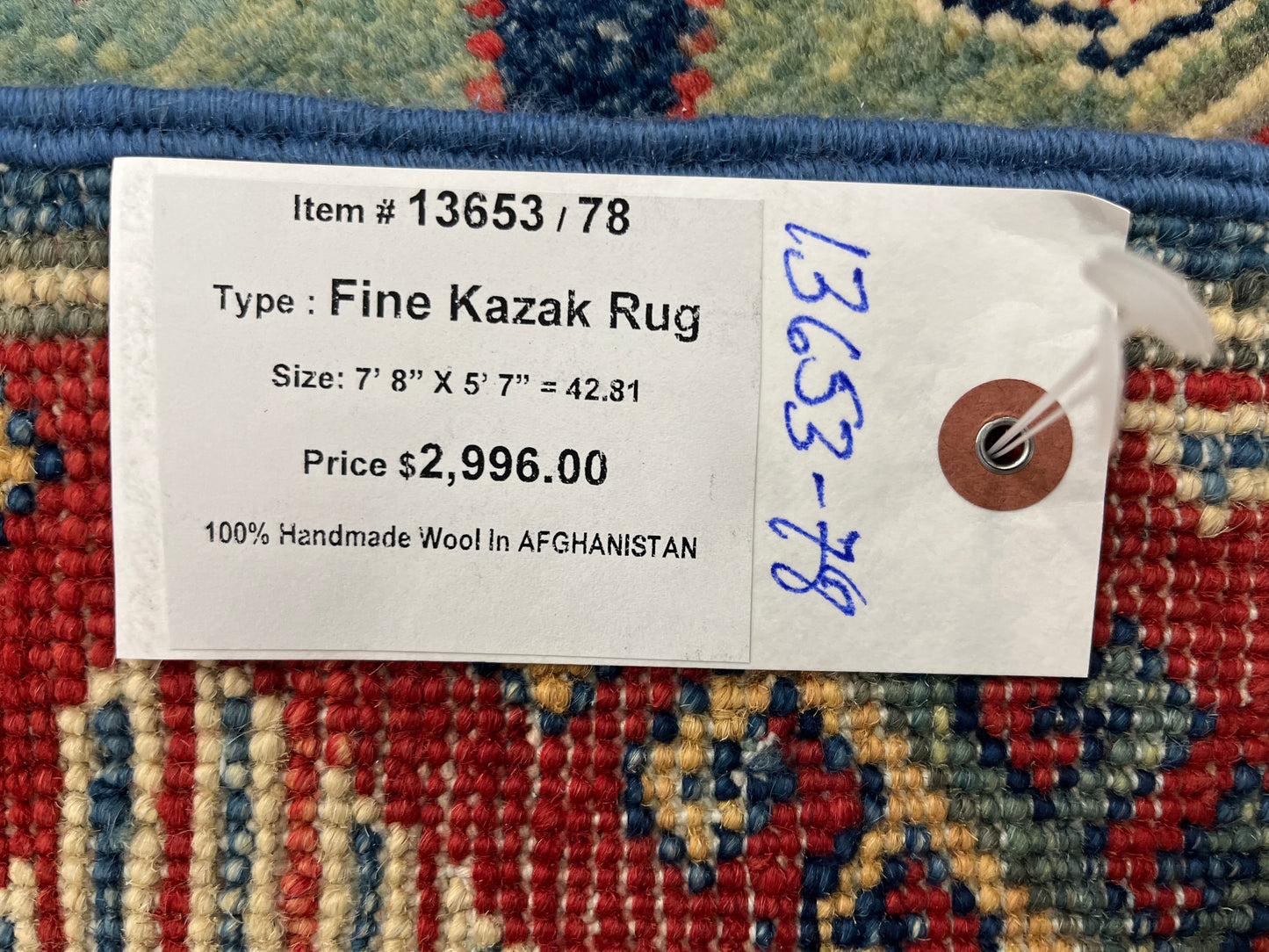 Kazak Red 6X8 Handmade Wool Rug # 13653
