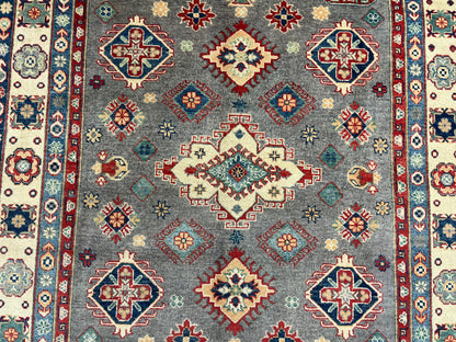 Kazak Gray 6X8 Handmade Wool Rug # 13900