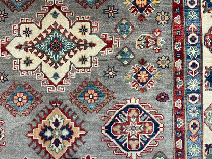 Kazak Gray 6X8 Handmade Wool Rug # 13649
