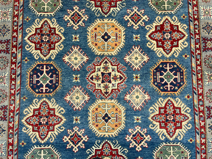 Kazak Light Blue/Gray 6X9 Handmade Wool Rug # 13909