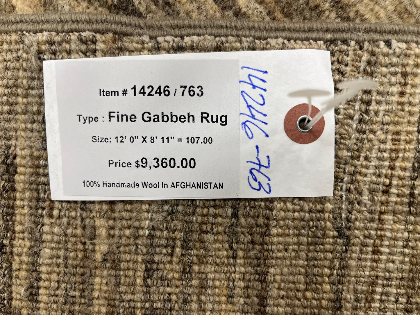 Contemporary Gabbeh 9X12 Natural Wool Color Handmade Rug # 14246