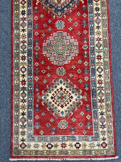 Kazak Runner Red 2' 8"X9' Handmade Wool Rug # 13624