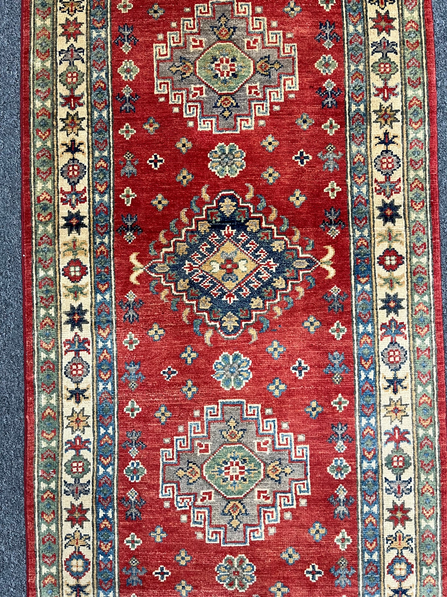 Kazak Runner Red 2' 8"X9' Handmade Wool Rug # 13624